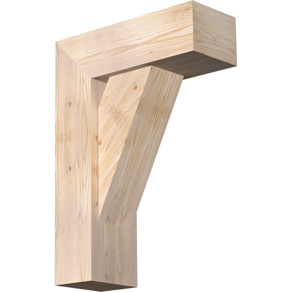 Ekena Millwork Traditional Block Smooth Bracket w/ Offset Brace, Douglas Fir, 7 1/2"W x 20"D x 28"H BKT0806X20X28TRA05SDF - main